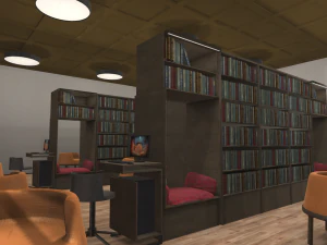 library - interior and props 3D Model