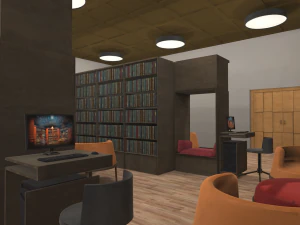 library - interior and props 3D Model