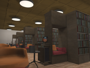 library - interior and props Model 3D