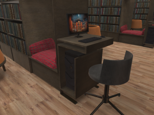 library - interior and props Model 3D