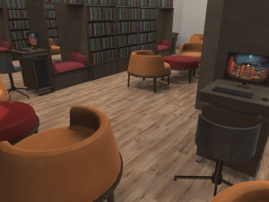 library - interior and props Model 3D