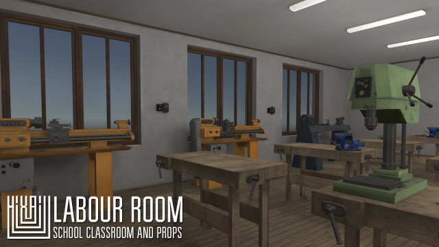 labour room - school classroom and props Modelo 3D .c4d .max .obj .3ds .fbx .stl .blend 