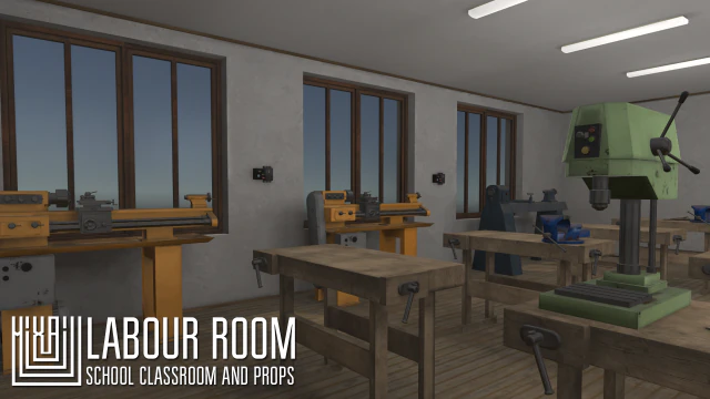 labour room - school classroom and props 3D Model .c4d .max .obj .3ds .fbx .stl .blend 