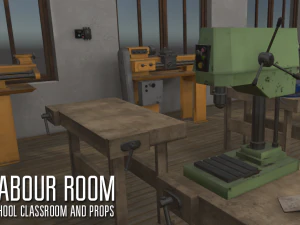 labour room - school classroom and props 3D Model
