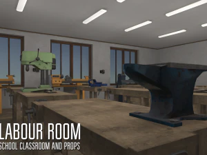 labour room - school classroom and props 3D Model