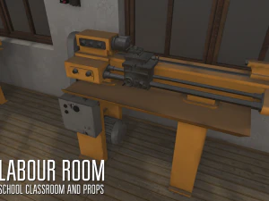 labour room - school classroom and props 3D Model
