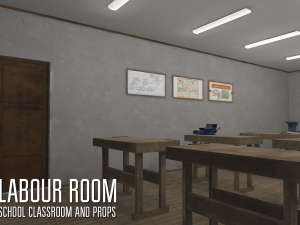 labour room - school classroom and props Modelo 3D