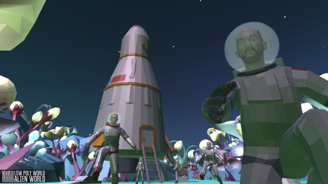 low poly world - alien world 3D Model .c4d .max .obj .3ds .fbx .stl .blend 