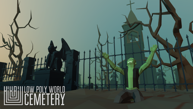 low poly world - cemetery 3D 모델 .c4d .max .obj .3ds .fbx .stl .blend 