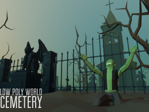 low poly world - cemetery Modelo 3D