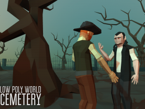 low poly world - cemetery 3D 모델