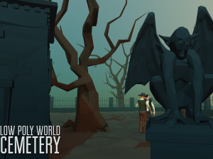 low poly world - cemetery 3D 모델