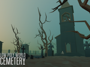 low poly world - cemetery 3D 모델