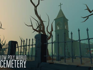 low poly world - cemetery 3D 모델