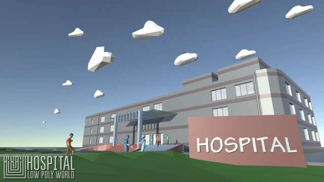 low poly world - hospital 3D Model .c4d .max .obj .3ds .fbx .stl .blend 