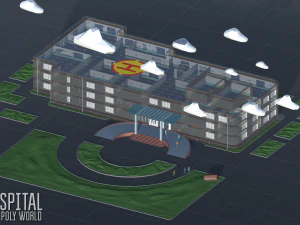 low poly world - hospital 3D Model