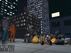 low poly world - modular city 3D Model