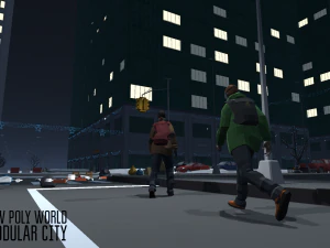 low poly world - modular city 3D Model