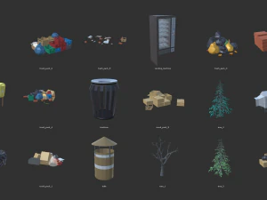 low poly world - modular city 3D Model