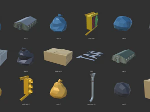low poly world - modular city 3D Model