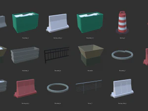 low poly world - modular city 3D Model