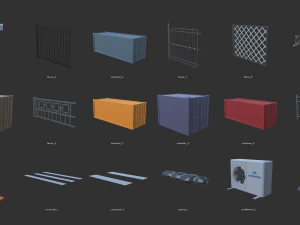 low poly world - modular city 3D Model