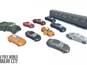 low poly world - modular city 3D Model