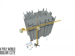 low poly world - modular city 3D Model