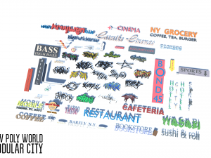 low poly world - modular city 3D 模型