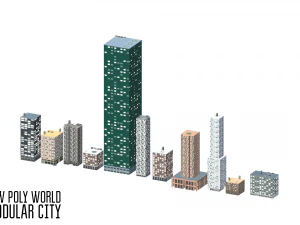 low poly world - modular city 3D Model