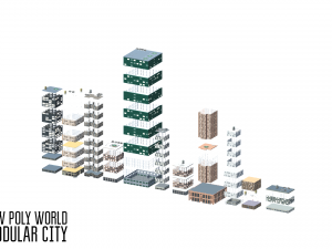 low poly world - modular city 3D 模型