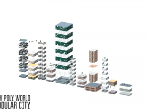 low poly world - modular city 3D Model