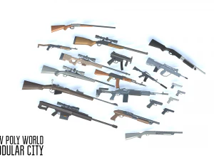 low poly world - modular city 3D Model
