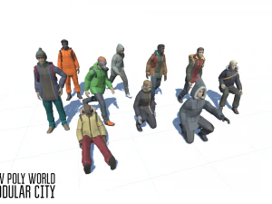 low poly world - modular city 3D Model