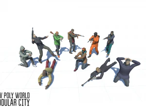 low poly world - modular city 3D Model