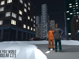 low poly world - modular city 3D Model