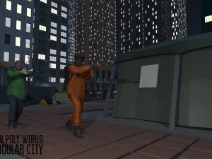 low poly world - modular city 3D Model