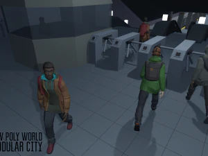 low poly world - modular city 3D Model