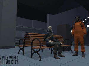 low poly world - modular city 3D Model