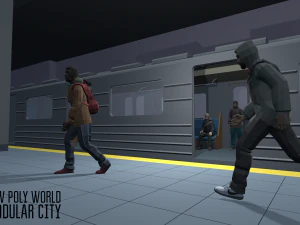 low poly world - modular city 3D Model