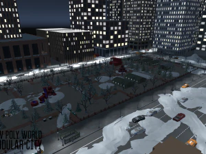 low poly world - modular city 3D Model