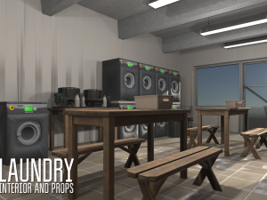 laundry - interior and props 3D Model