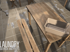 laundry - interior and props 3D Model