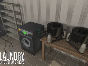 laundry - interior and props 3D Model