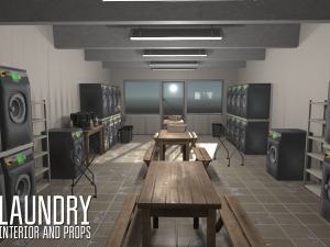 laundry - interior and props 3D Model