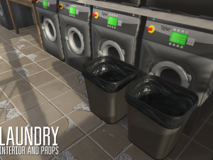 laundry - interior and props 3D Model