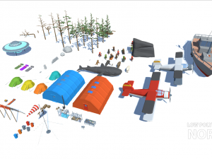 low poly world - north Modelo 3D