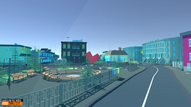 low poly world - small city 3D Model .c4d .max .obj .3ds .fbx .stl .blend 