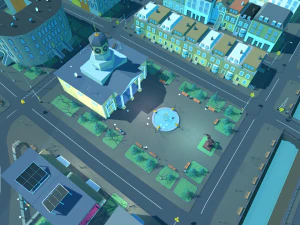 low poly world - small city 3D Model