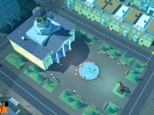 low poly world - small city 3D Model